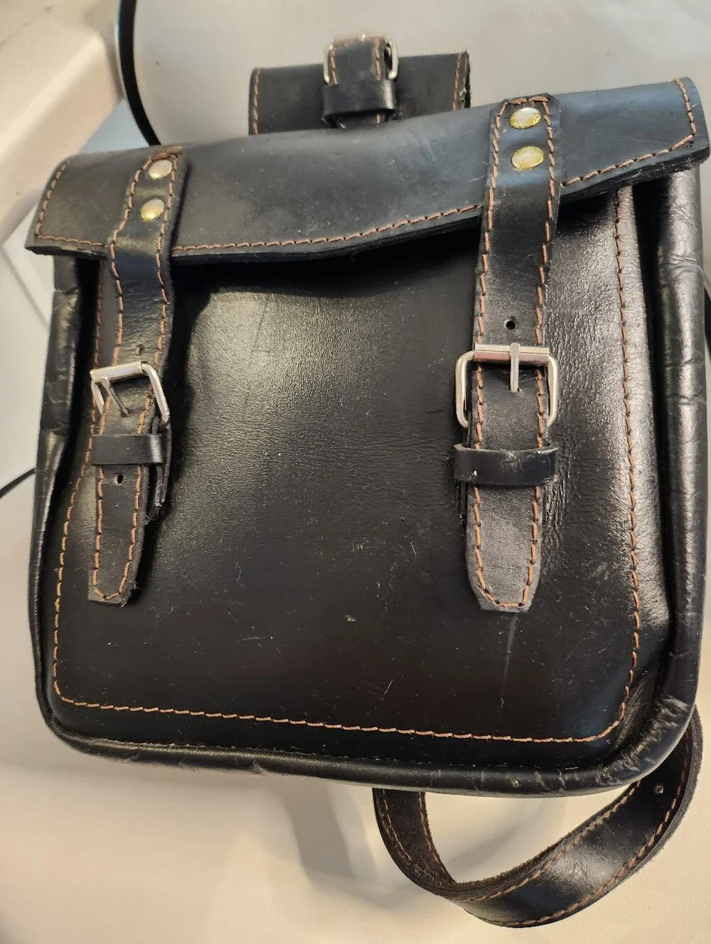 Large Dog Leather Sadle Bag